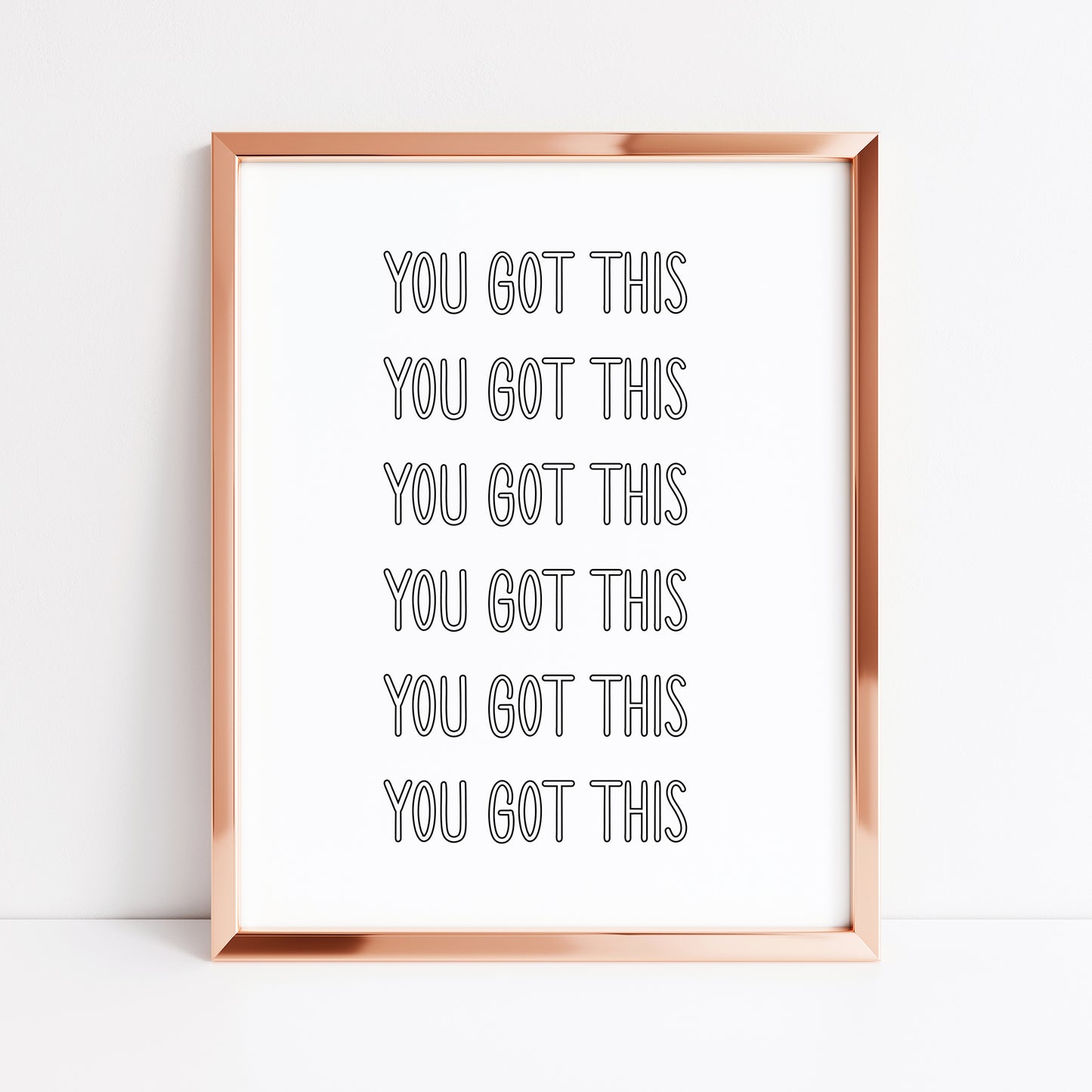 You got this, bubble font motivational office, bedroom unframed wall art poster print