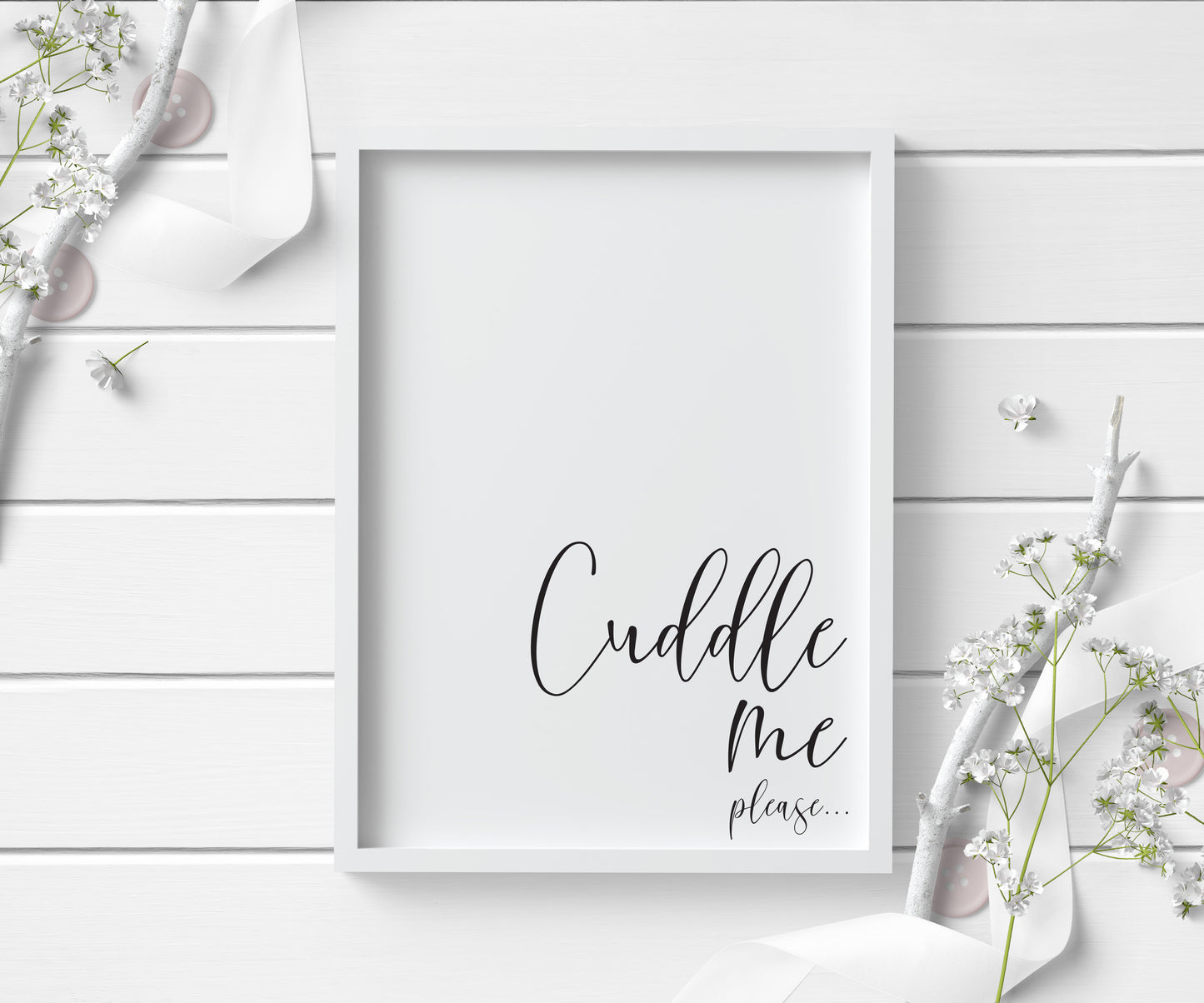 Cuddle me please bedroom, guest room, couples love typography unframed wall art poster print