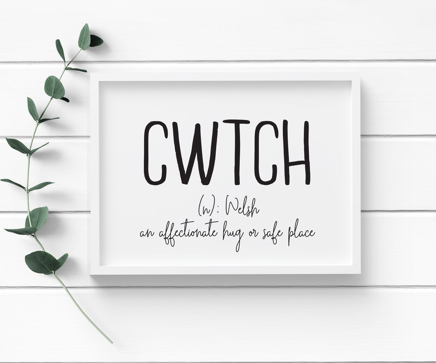 CWTCH cuddle welsh typography definition unframed wall art poster print