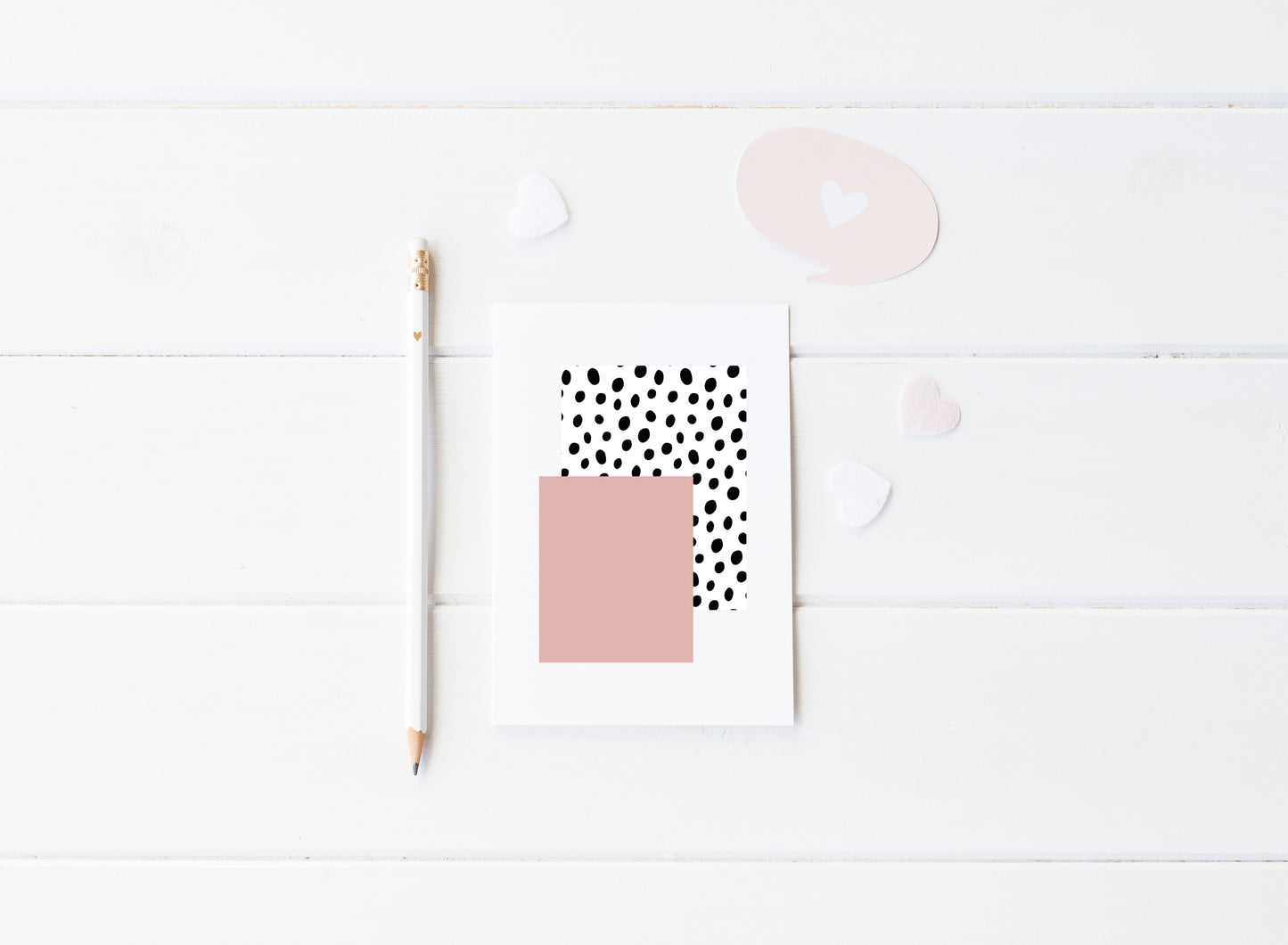 Spotty Dalmatian pink block unframed print